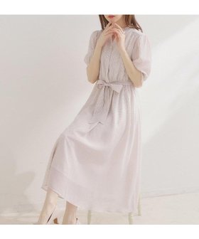 【クチュール ブローチ/Couture Brooch】の【洗える】シアーストライプ ワンピース 大人の最旬トレンドファッション＆コーディネート founy(ファウニー) ファッション Fashion レディースファッション Fashion for Women ワンピース Dresses 洗える Machine Washable シアー Sheer, See-Through シャーリング Shirring, Ruched スタンド Stand Collar, Upright Stand ストライプ Stripe, Striped Pattern スマート Smart, Elegant スリーブ Sleeve, Long Sleeve / Short Sleeve チェック Check, Plaid, Tartan フェミニン Feminine, Girly フリル Frill, Ruffle ポケット Pocket, Pocket Detail ヨーク Yoke, Yoke Design リボン Ribbon, Bow 夏 Summer 2026年 2026 2026春夏・S/S Spring/Summer 2026 SS26 |ID:prp329100004926223