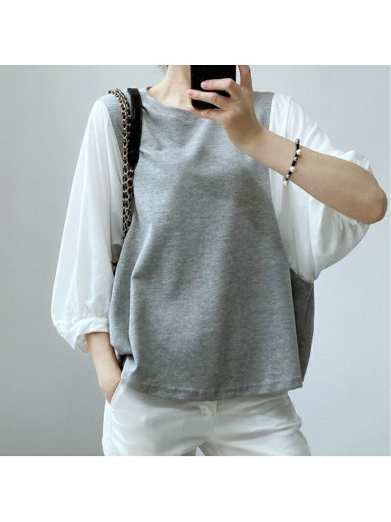 【ジュノア/JUNOAH】の5分袖ドッキングブラウス 人気、トレンドファッション・服の通販 founy(ファニー) 　ファッション　Fashion　レディースファッション　Fashion for Women　トップス・カットソー　Cut & Sew Tops　シャツ・ブラウス・オフィスカジュアル　Elegant Blouses & Button-Ups　ドッキング　Docking, Mixed Material　 other-1|ID: prp329100004926352 ipo3291000000036964863