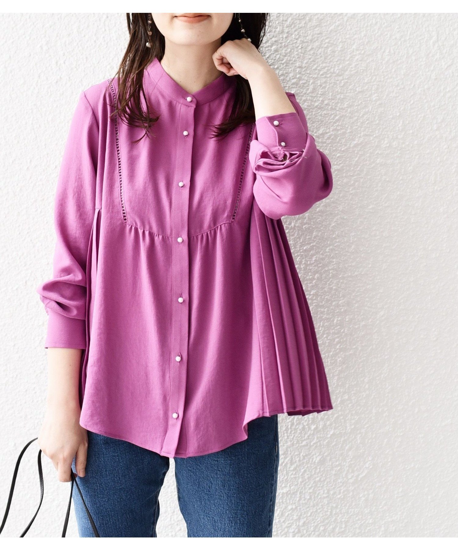 【シップス フォー ウィメン/SHIPS】の【WEB限定】 手洗い可能 ストレッチ ジョーゼット プリーツ ブラウス インテリア・キッズ・メンズ・レディースファッション・服の通販 founy(ファニー) 　ファッション　Fashion　レディースファッション　Fashion for Women　トップス・カットソー　Cut & Sew Tops　シャツ・ブラウス・オフィスカジュアル　Elegant Blouses & Button-Ups　2026年　2026　おすすめ　Recommended / Our Picks　ジョーゼット　Georgette, Semi-Sheer Fabric　ストレッチ　Stretch, Stretchy Fabric　プリーツ　Pleats, Pleated　ポケット　Pocket, Pocket Detail　ビジネス 仕事 通勤　Business / Work / Commuting　ピンク系|ID: prp329100004926354 ipo3291000000036964884