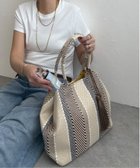 【エルビーシー/LBC】のタッセル付きカラーモザイクトートバッグ ブラウン|ID: prp329100004927737 ipo3291000000036976594