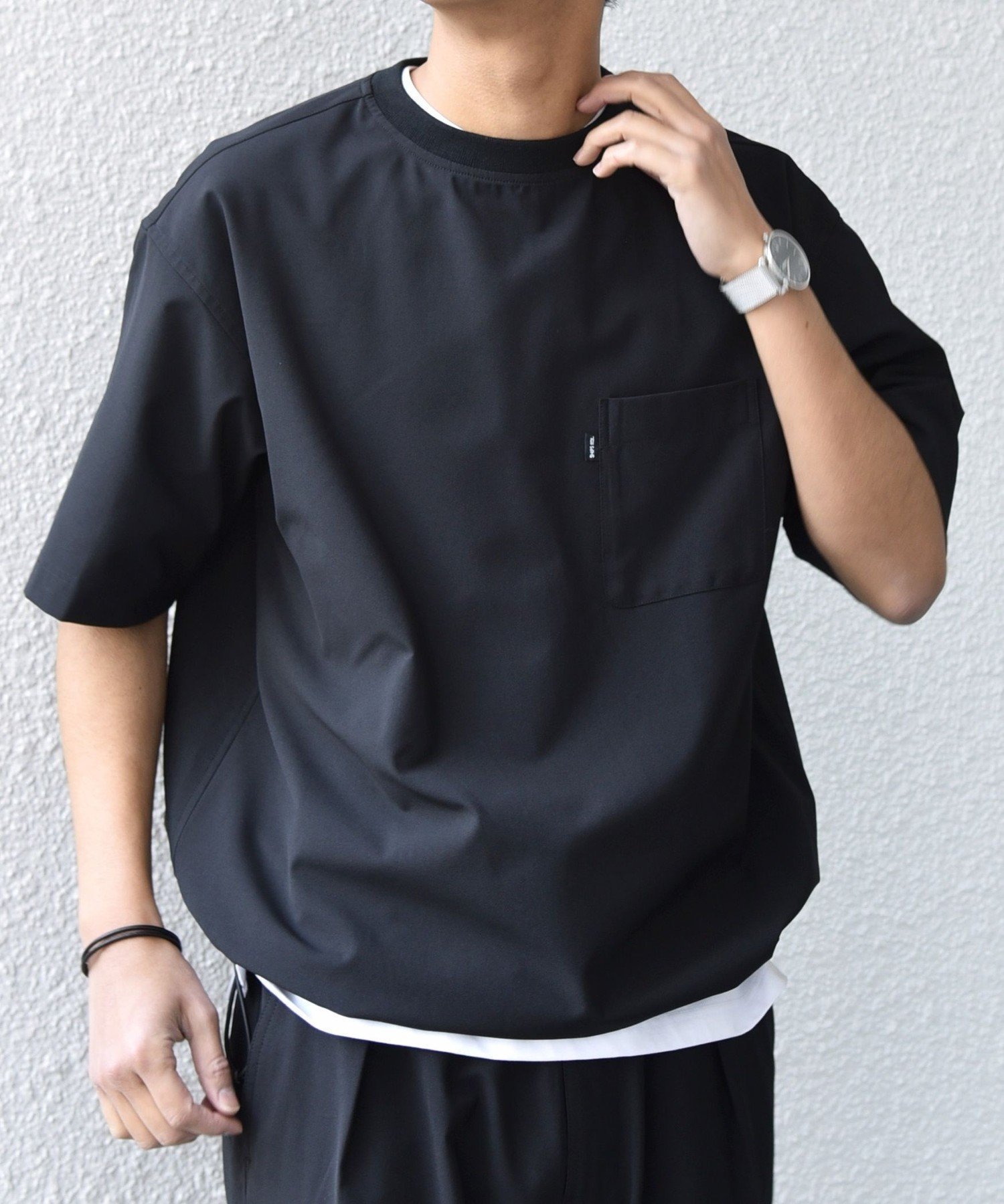 【シップス/SHIPS / MEN】のSHIPS any 吸水速乾 Rapidry クルーネック スピンドル ポケット Tシャツ(セットアップ対応) インテリア・キッズ・メンズ・レディースファッション・服の通販 founy(ファニー) 　ファッション　Fashion　メンズファッション　Fashion for Men　セットアップ　Matching Sets　アウトドア　Outdoor Clothing　吸水　Absorbent, Quick-Dry　軽量　Lightweight, Ultra Light　スピンドル　Spindle, Drawcord　スポーツ　Sports, Activewear　セットアップ　Set-Up, Coordinated Outfit　ポケット　Pocket, Pocket Detail　半袖　Short Sleeve, Half Sleeve　おすすめ　Recommended / Our Picks　夏　Summer　2026年　2026　ブラック|ID: prp329100004927768 ipo3291000000036976904