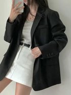 【ディアベル/DIAVEL】の1つボタンゆったりテーラードジャケット ブラック|ID: prp329100004927959 ipo3291000000036978593