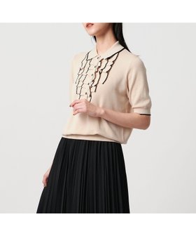 【ユナイテッドアローズ/UNITED ARROWS】のスカラップ フリル ショートスリーブ ニット -ウォッシャブル- 人気、トレンドファッション・服の通販 founy(ファニー) ファッション Fashion レディースファッション Fashion for Women トップス・カットソー Cut & Sew Tops ニット Knit Tops & Sweaters ウォッシャブル Machine Washable ショート Short, Short Length スカラップ Scallop, Scalloped Edge ストレート Straight, Straight Cut スリーブ Sleeve, Long Sleeve / Short Sleeve テーパード Tapered, Tapered Pants ノースリーブ Sleeveless, No-Sleeve フェミニン Feminine, Girly フリル Frill, Ruffle ワイド Wide, Wide Fit アウトレット Outlet / Clearance エレガント 上品 Elegant |ID:prp329100004928011