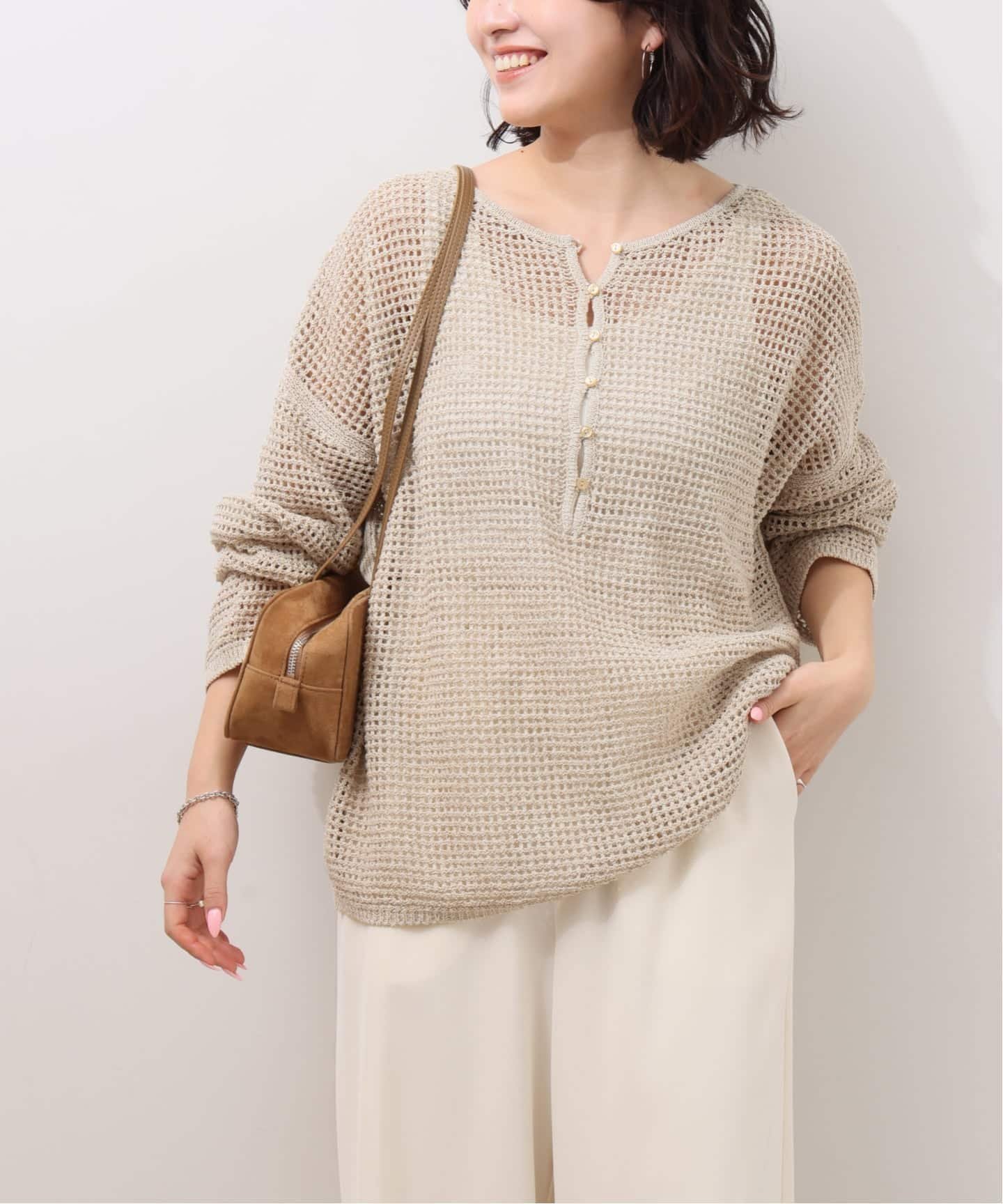 【ジャーナルスタンダード レリューム/JOURNAL STANDARD relume】のミックスメッシュ2WAYヘンリープルオーバー インテリア・キッズ・メンズ・レディースファッション・服の通販 founy(ファニー) 　ファッション　Fashion　レディースファッション　Fashion for Women　トップス・カットソー　Cut & Sew Tops　カジュアルプルオーバー・ニットトップス　Pullovers & Knit Tops / Casual Pullovers　2026年　2026　インナー　Innerwear　キャミソール　Camisole, Spaghetti Strap Top　シンプル　Simple, Minimal　タンク　Tank Top, Sleeveless Top　ミックス　Mix, Mixed Style　ミドル　Middle Length, Mid Height　メッシュ　Mesh, Net Fabric　ロング　Long, Long-Length　ワイド　Wide, Wide Fit　夏　Summer　春　Spring　S/S・春夏　SS, Spring/Summer, Warm Season　ベージュ|ID: prp329100004928052 ipo3291000000036979475