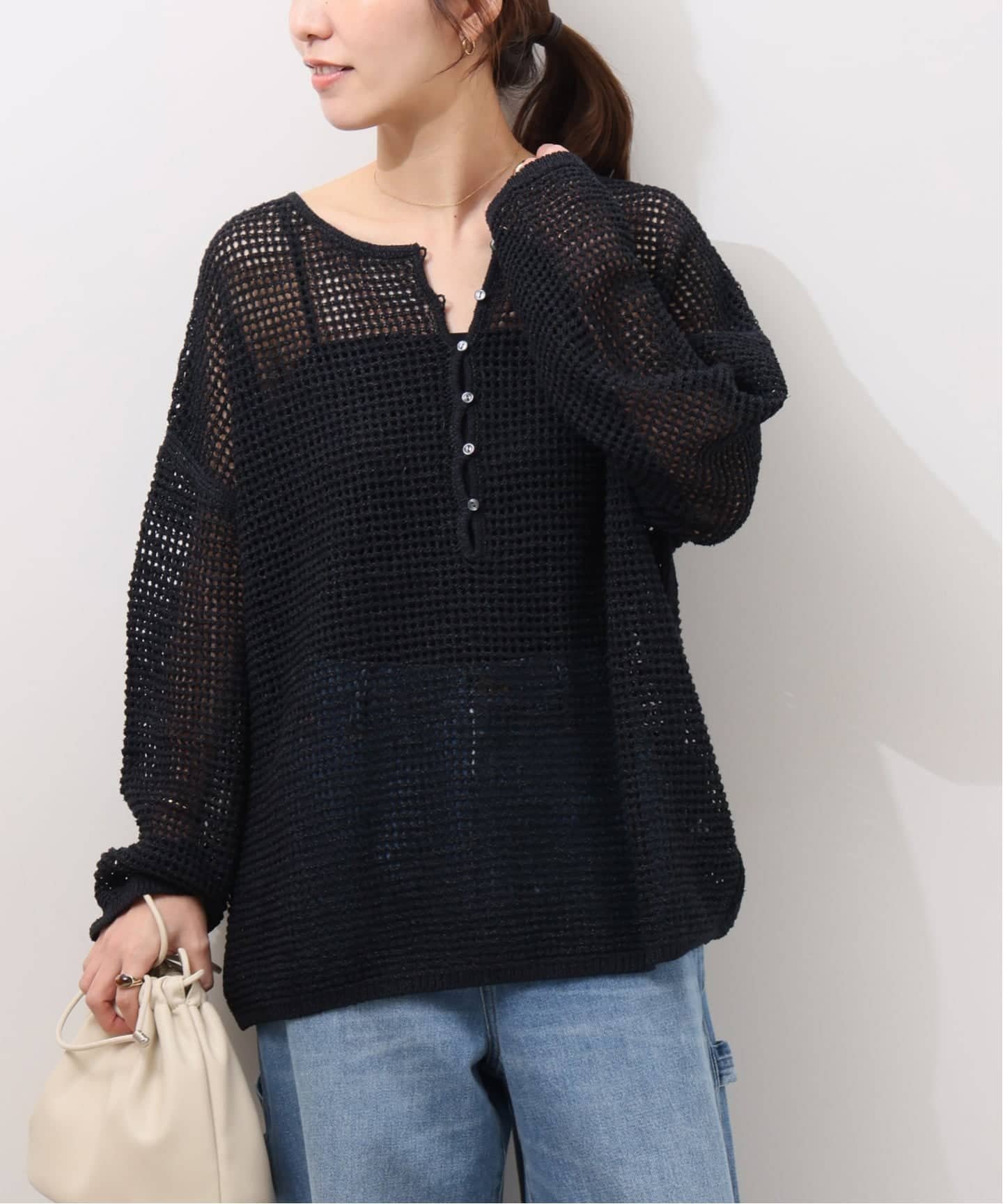 【ジャーナルスタンダード レリューム/JOURNAL STANDARD relume】のミックスメッシュ2WAYヘンリープルオーバー インテリア・キッズ・メンズ・レディースファッション・服の通販 founy(ファニー) 　ファッション　Fashion　レディースファッション　Fashion for Women　トップス・カットソー　Cut & Sew Tops　カジュアルプルオーバー・ニットトップス　Pullovers & Knit Tops / Casual Pullovers　2026年　2026　インナー　Innerwear　キャミソール　Camisole, Spaghetti Strap Top　シンプル　Simple, Minimal　タンク　Tank Top, Sleeveless Top　ミックス　Mix, Mixed Style　ミドル　Middle Length, Mid Height　メッシュ　Mesh, Net Fabric　ロング　Long, Long-Length　ワイド　Wide, Wide Fit　夏　Summer　春　Spring　S/S・春夏　SS, Spring/Summer, Warm Season　ブラック A|ID: prp329100004928052 ipo3291000000036979477