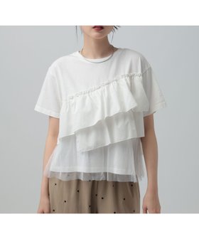 【レプシィム ローリーズファーム/LEPSIM LOWRYS FARM】の異素材フリルドッキングT2 人気、トレンドファッション・服の通販 founy(ファニー) ファッション Fashion レディースファッション Fashion for Women おすすめ Recommended / Our Picks チュール Tulip, Tulip Motif トレンド Trend, Trending Now ドッキング Docking, Mixed Material ドット Polka Dot, Dot Pattern フリル Frill, Ruffle |ID:prp329100004928059