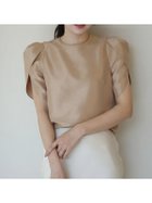 【アニュアンス/anuans】のペタルフォルムスリーブブラウス 人気、トレンドファッション・服の通販 founy(ファニー) ファッション Fashion レディースファッション Fashion for Women トップス・カットソー Cut & Sew Tops シャツ・ブラウス・オフィスカジュアル Elegant Blouses & Button-Ups おすすめ Recommended / Our Picks サテン Satin, Glossy Fabric シャンタン Shantung, Silk-Like Fabric シンプル Simple, Minimal バランス Balance, Style Balance フォルム Silhouette, Form エレガント 上品 Elegant thumbnail BEIGE|ID: prp329100004928080 ipo3291000000036979701