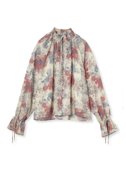 【ミラオーウェン/Mila Owen】のフラワープリントブラウス 人気、トレンドファッション・服の通販 founy(ファニー) 　雑誌掲載アイテム　Magazine Picks & Fashion Features　ファッション雑誌　Fashion Magazines　オッジ　Oggi　ファッション　Fashion　レディースファッション　Fashion for Women　トップス・カットソー　Cut & Sew Tops　シャツ・ブラウス・オフィスカジュアル　Elegant Blouses & Button-Ups　花柄・フラワープリント・モチーフ　Floral Prints & Motifs / Flower Pattern Tops　インナー　Innerwear　春　Spring　キャミ　Camisole, Cami Top　ギャザー　Gathered, Ruffled　3月号　March Issue　シアー　Sheer, See-Through　シフォン　Chiffon, Lightweight Fabric　シャーリング　Shirring, Ruched　スマート　Smart, Elegant　雑誌　Magazine, Fashion Magazine　ファブリック　Fabric, Textile　フラワー　Flower, Floral　プリント　Print, Printed Pattern　モチーフ　Motif, Design Theme　エレガント 上品　Elegant　 other-1|ID: prp329100004928100 ipo3291000000036979858