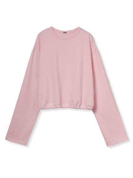 【ミラオーウェン/Mila Owen】のショート丈ドロストロングTシャツ インテリア・キッズ・メンズ・レディースファッション・服の通販 founy(ファニー) 　ファッション　Fashion　レディースファッション　Fashion for Women　トップス・カットソー　Cut & Sew Tops　シャツ・ブラウス・オフィスカジュアル　Elegant Blouses & Button-Ups　ロングTシャツ・Tシャツ　Longline T-Shirts & Tees　ヴィンテージ　Vintage Style　今季　This Season, Current Season　ショート　Short, Short Length　シンプル　Simple, Minimal　スマート　Smart, Elegant　バルーン　Balloon, Balloon Silhouette　ボトム　Bottoms, Lower Wear　ロング　Long, Long-Length　PNK[066]|ID: prp329100004928157 ipo3291000000036980436