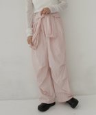 【ヘラム/hellam】の腰巻き風ストライプイージーパンツ ピンク|ID: prp329100004928218 ipo3291000000036981082