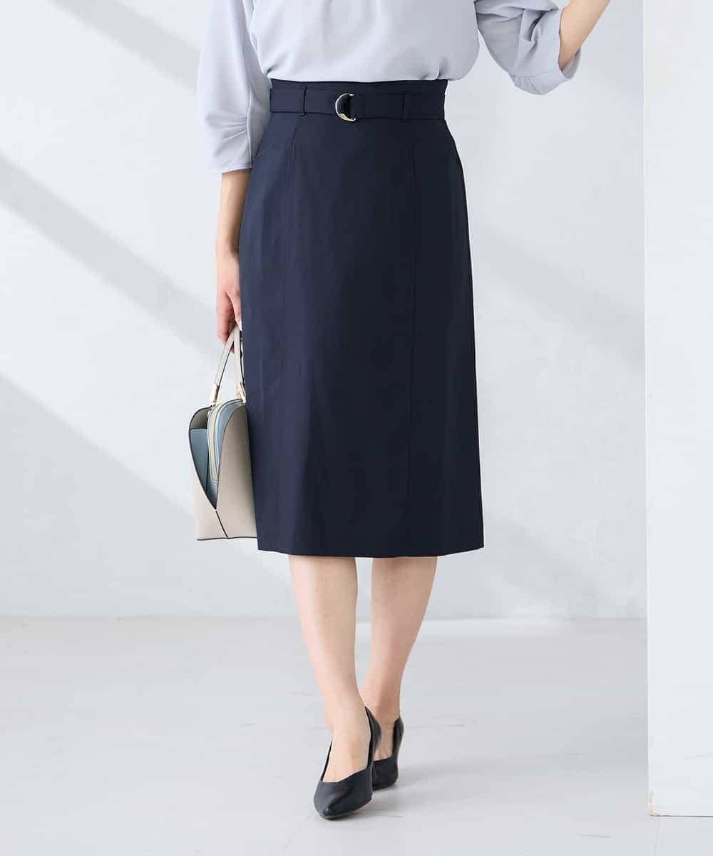 【アー ヴェー ヴェー/a.v.v】の【洗える/UVカット】リネンライクストレッチタイトスカート インテリア・キッズ・メンズ・レディースファッション・服の通販 founy(ファニー) 　ファッション　Fashion　レディースファッション　Fashion for Women　スカート　Skirts　春　Spring　洗える　Machine Washable　秋　Autumn　シンプル　Simple, Minimal　ジャケット　Jacket, Outerwear　ストレッチ　Stretch, Stretchy Fabric　スリット　Slit, Slit Detail　セットアップ　Set-Up, Coordinated Outfit　タイトスカート　Pencil Skirt, Tight Skirt　フレア　Flare, Flared　ベーシック　Basic, Essential　ボトム　Bottoms, Lower Wear　ポケット　Pocket, Pocket Detail　ワイド　Wide, Wide Fit　ワンポイント　One Point, Statement Accent　冬　Winter / This Winter　再入荷　Restock / Back in Stock　夏　Summer　エレガント 上品　Elegant　ビジネス 仕事 通勤　Business / Work / Commuting　ネイビー|ID: prp329100004928237 ipo3291000000036981232