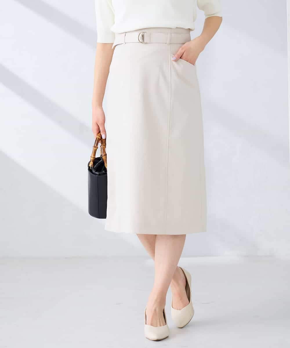 【アー ヴェー ヴェー/a.v.v】の【洗える/UVカット】リネンライクストレッチタイトスカート インテリア・キッズ・メンズ・レディースファッション・服の通販 founy(ファニー) 　ファッション　Fashion　レディースファッション　Fashion for Women　スカート　Skirts　春　Spring　洗える　Machine Washable　秋　Autumn　シンプル　Simple, Minimal　ジャケット　Jacket, Outerwear　ストレッチ　Stretch, Stretchy Fabric　スリット　Slit, Slit Detail　セットアップ　Set-Up, Coordinated Outfit　タイトスカート　Pencil Skirt, Tight Skirt　フレア　Flare, Flared　ベーシック　Basic, Essential　ボトム　Bottoms, Lower Wear　ポケット　Pocket, Pocket Detail　ワイド　Wide, Wide Fit　ワンポイント　One Point, Statement Accent　冬　Winter / This Winter　再入荷　Restock / Back in Stock　夏　Summer　エレガント 上品　Elegant　ビジネス 仕事 通勤　Business / Work / Commuting　ベージュ|ID: prp329100004928237 ipo3291000000036981235