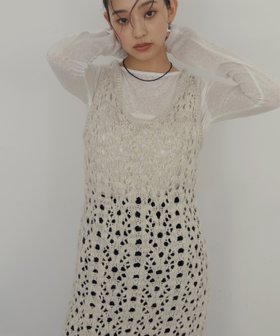 【ヘラム/hellam】のメッシュニットワンピース 人気、トレンドファッション・服の通販 founy(ファニー) ファッション Fashion レディースファッション Fashion for Women ワンピース Dresses ニットワンピース Knit Dresses トレンド Trend, Trending Now |ID:prp329100004928263