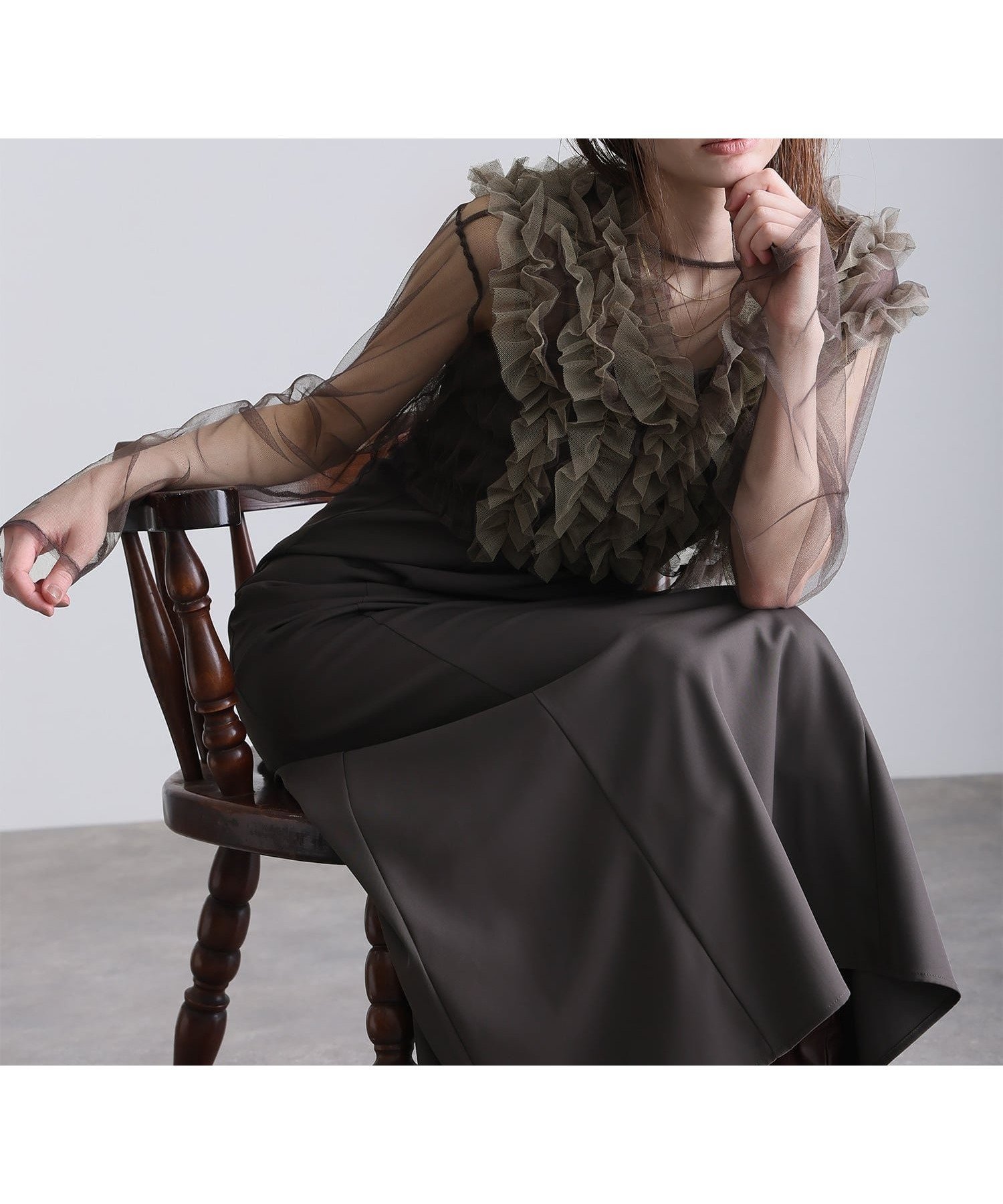 【プールヴー/PourVous】の3点セットフリルボレロドレス 結婚式 パーティードレス オケージョンドレス インテリア・キッズ・メンズ・レディースファッション・服の通販 founy(ファニー) 　ファッション　Fashion　レディースファッション　Fashion for Women　アウター　Coat / Outerwear Collection　ボレロ・ショート丈ジャケット / ドレス羽織りに　Boleros & Short Jackets　ワンピース　Dresses　フォーマル・パーティードレス・結婚式用ドレス　Elegant & Casual Dresses　アクセサリー　Fashion Accessories　インナー　Innerwear　キャミワンピース　Cami Dress, Slip Dress　シンプル　Simple, Minimal　ストレート　Straight, Straight Cut　チュール　Tulip, Tulip Motif　ドレス　Dress, One-Piece　フリル　Frill, Ruffle　ベスト　Vest, Waistcoat　ボレロ　Bolero, Short Cardigan　おすすめ　Recommended / Our Picks　セレモニー　Ceremony　結婚式　Wedding　二次会　After Party　ブラウン|ID: prp329100004928270 ipo3291000000036981559