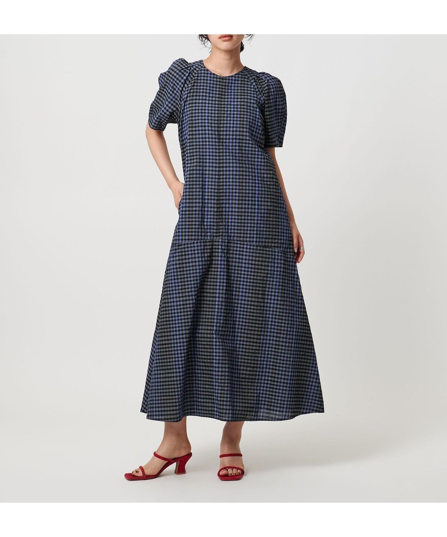 【ユナイテッドアローズ/UNITED ARROWS】のパフスリーブ チェック ワンピース -ウォッシャブル- インテリア・キッズ・メンズ・レディースファッション・服の通販 founy(ファニー) 　ファッション　Fashion　レディースファッション　Fashion for Women　ワンピース　Dresses　ウォッシャブル　Machine Washable　エレガント 上品　Elegant　ギンガム　Gingham, Gingham Fabric　サンダル　Sandals, Summer Shoes　シャイニー　Shiny, Glossy Finish　シューズ　Shoes, Footwear　スニーカー　Sneakers, Trainers　スポーティ　Sporty, Casual Athletic　スリーブ　Sleeve, Long Sleeve / Short Sleeve　チェック　Check, Plaid, Tartan　バレエ　Ballet, Ballet Style　ポケット　Pocket, Pocket Detail　アウトレット　Outlet / Clearance　旅行　Travel　その他5|ID: prp329100004928284 ipo3291000000036981692