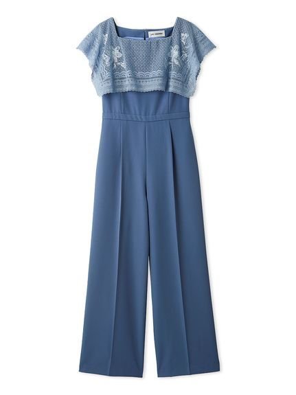 【リリーブラウン/Lily Brown】のレースカラーコンビネゾン インテリア・キッズ・メンズ・レディースファッション・服の通販 founy(ファニー) 　ファッション　Fashion　レディースファッション　Fashion for Women　おすすめ　Recommended / Our Picks　オケージョン　Occasion Wear　クラシカル　Classical, Vintage-Inspired　コンビネゾン　Jumpsuit, All-in-One　スマート　Smart, Elegant　ドレス　Dress, One-Piece　パーティ　Party, Party Style　フォーマル　Formal, Dressy　モチーフ　Motif, Design Theme　レース　Lace, Lace Fabric　BLU[086]|ID: prp329100004928293 ipo3291000000036981782