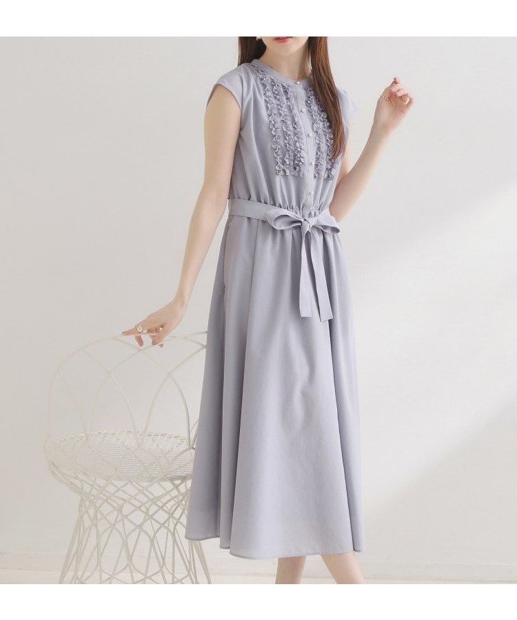 【クチュール ブローチ/Couture Brooch】の【洗える・着映え】リネンライク シアーワンピース インテリア・キッズ・メンズ・レディースファッション・服の通販 founy(ファニー) 　ファッション　Fashion　レディースファッション　Fashion for Women　ワンピース　Dresses　洗える　Machine Washable　スマート　Smart, Elegant　チェック　Check, Plaid, Tartan　バランス　Balance, Style Balance　フェミニン　Feminine, Girly　フリル　Frill, Ruffle　ポケット　Pocket, Pocket Detail　リネン　Linen, Linen Fabric　リボン　Ribbon, Bow　2026年　2026　ブルー|ID: prp329100004928298 ipo3291000000036981834