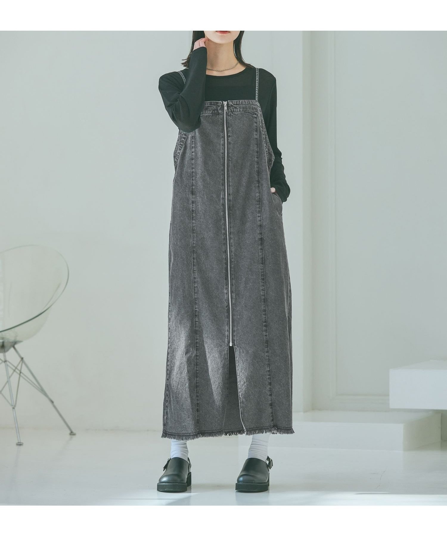 【ラコレ/LAKOLE】の裾フリンジデニムジャンスカ 人気、トレンドファッション・服の通販 founy(ファニー) 　ファッション　Fashion　レディースファッション　Fashion for Women　おすすめ　Recommended / Our Picks　カットソー　Cut and Sewn Top　シンプル　Simple, Minimal　フロント　Front, Front Design　羽織　Haori, Light Jacket　 other-1|ID: prp329100004928307 ipo3291000000036981924