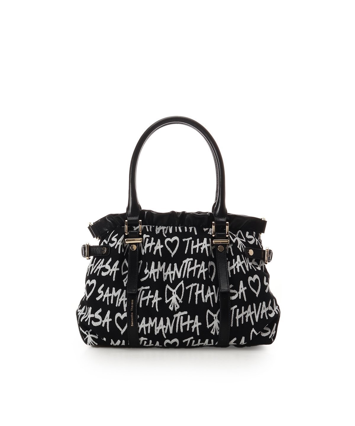 【サマンサタバサ/SamanTha Thavasa】のスクリッタ柄 サマンサ ルプリュ・ミニョン ハンドバッグ Revival Collection インテリア・キッズ・メンズ・レディースファッション・服の通販 founy(ファニー) 　ファッション　Fashion　レディースファッション　Fashion for Women　ギャザー　Gathered, Ruffled　ショルダー　Shoulder, Shoulder Strap　財布　Wallet, Purse　ポケット　Pocket, Pocket Detail　マグネット　Magnet, Magnetic Closure　ランダム　Random, Irregular　ブラック|ID: prp329100004928344 ipo3291000000036982235