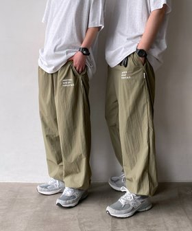 【その他のブランド/Other】のUVカット 接触冷感 撥水加工 ロゴ 刺繍 ナイロン ワイド パンツ ANME アンメ 大人の最旬トレンドファッション＆コーディネート founy(ファウニー) ファッション Fashion メンズファッション Fashion for Men ボトムス Bottoms ポケット Pocket, Pocket Detail 別注 Limited Edition, Custom Order ループ Loop, Loop Knit 楽ちん Easy Fit, Comfortable ワイド Wide, Wide Fit おすすめ Recommended / Our Picks |ID:prp329100004932933
