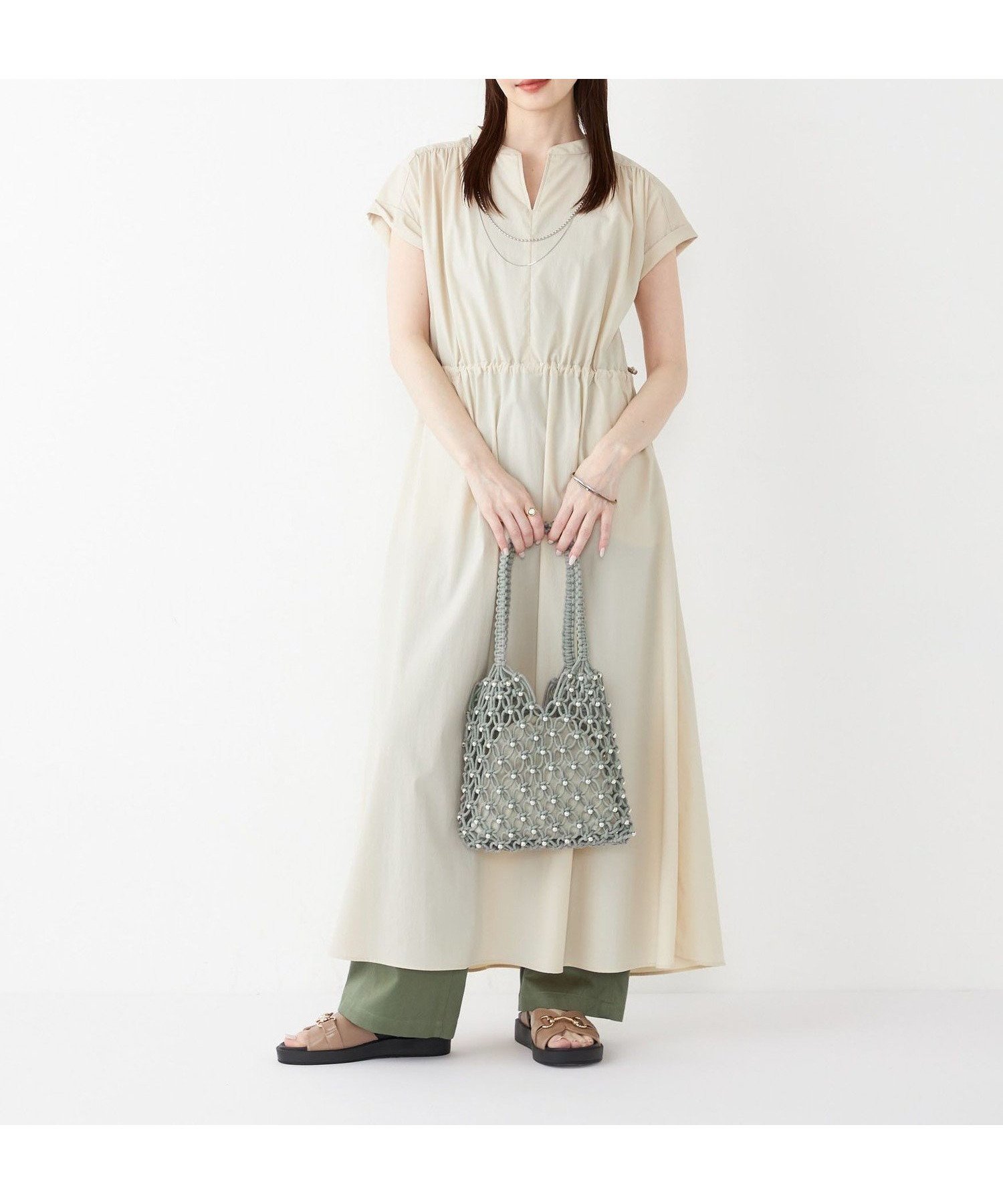 【シップス フォー ウィメン/SHIPS】の《一部追加・新色 》SHIPS Colors 接触冷感・撥水 マルチファンクション ワンピース インテリア・キッズ・メンズ・レディースファッション・服の通販 founy(ファニー) 　ファッション　Fashion　レディースファッション　Fashion for Women　ワンピース　Dresses　ギャザー　Gathered, Ruffled　今季　This Season, Current Season　スキッパー　Skipper, Open Collar　ストレッチ　Stretch, Stretchy Fabric　スポーティ　Sporty, Casual Athletic　メンズ　Men's, Menswear　アウトレット　Outlet / Clearance　おすすめ　Recommended / Our Picks　夏　Summer　エレガント 上品　Elegant　ビジネス 仕事 通勤　Business / Work / Commuting　ベージュ|ID: prp329100004932940 ipo3291000000037025992