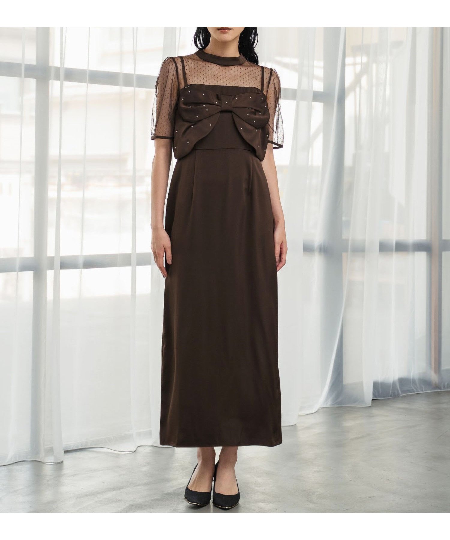 【その他のブランド/Other】のドットリボンビスチェ マルチウェイ ドレス 結婚式 ワンピース パーティードレス インテリア・キッズ・メンズ・レディースファッション・服の通販 founy(ファニー) 　ファッション　Fashion　レディースファッション　Fashion for Women　ワンピース　Dresses　フォーマル・パーティードレス・結婚式用ドレス　Elegant & Casual Dresses　エレガント 上品　Elegant　オケージョン　Occasion Wear　サテン　Satin, Glossy Fabric　シンプル　Simple, Minimal　ドット　Polka Dot, Dot Pattern　ドレス　Dress, One-Piece　パール　Pearl, Pearl Accent　ビスチェ　Bustier, Corset Top　フォーマル　Formal, Dressy　半袖　Short Sleeve, Half Sleeve　モダン　Modern, Contemporary　ヨーク　Yoke, Yoke Design　リボン　Ribbon, Bow　再入荷　Restock / Back in Stock　おすすめ　Recommended / Our Picks　結婚式　Wedding　披露宴　Wedding Reception　二次会　After Party　BR|ID: prp329100004932944 ipo3291000000037026029