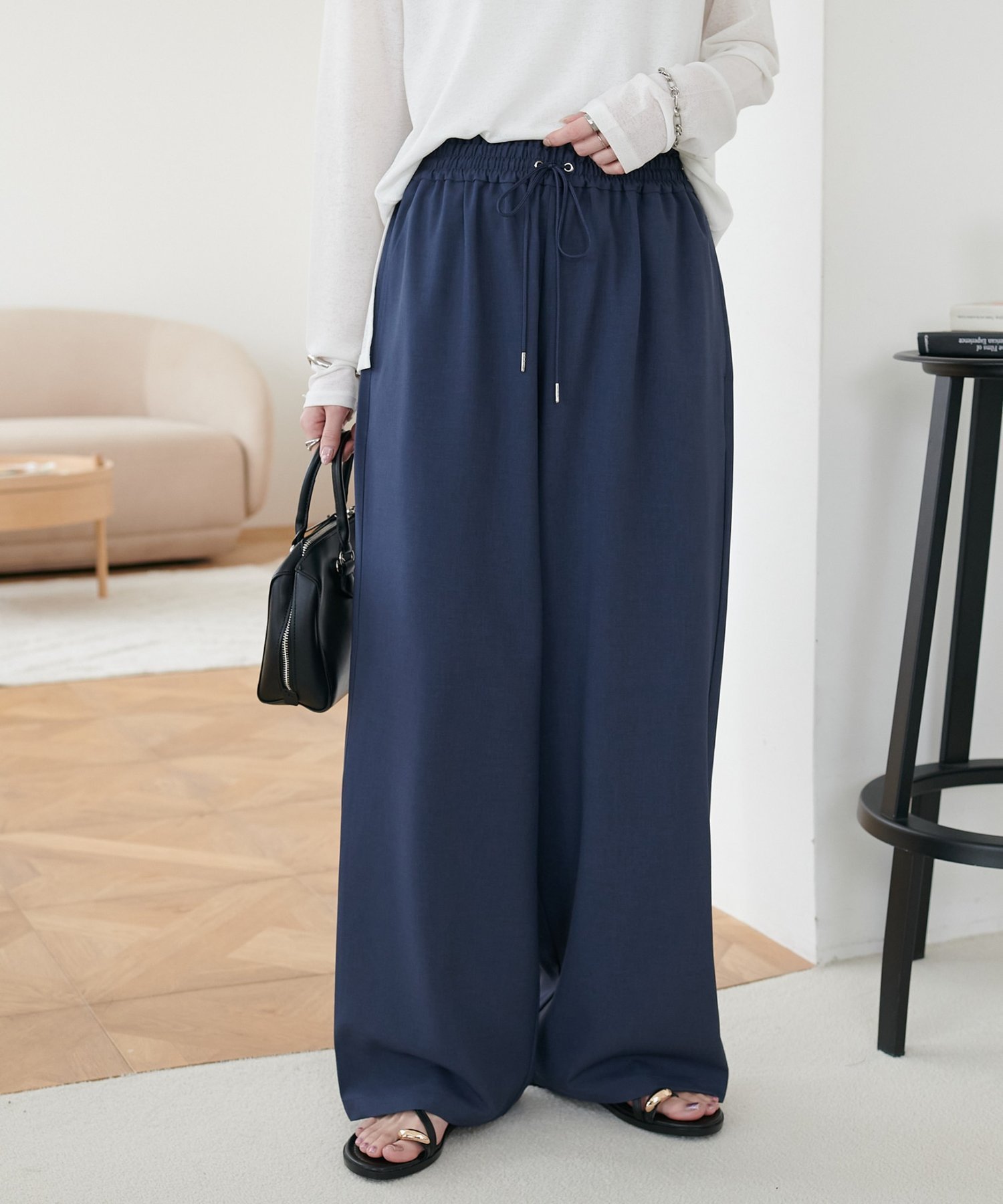 【ディスコート/Discoat】の《22色展開/7サイズ展開》-3kg見え!とろみイージーパンツ【ユニセックス】 インテリア・キッズ・メンズ・レディースファッション・服の通販 founy(ファニー) 　ファッション　Fashion　レディースファッション　Fashion for Women　パンツ　Pants & Trousers　春　Spring　秋　Autumn　カーディガン　Cardigan, Knitwear　ギャザー　Gathered, Ruffled　コンパクト　Compact, Small Size　シアー　Sheer, See-Through　スウェット / スエット　Sweatshirt, Sweatwear　とろみ　Fluid, Flowy Fabric　フロント　Front, Front Design　半袖　Short Sleeve, Half Sleeve　メンズ　Men's, Menswear　リボン　Ribbon, Bow　楽ちん　Easy Fit, Comfortable　おすすめ　Recommended / Our Picks　夏　Summer　インディゴブルー|ID: prp329100004932945 ipo3291000000037026049