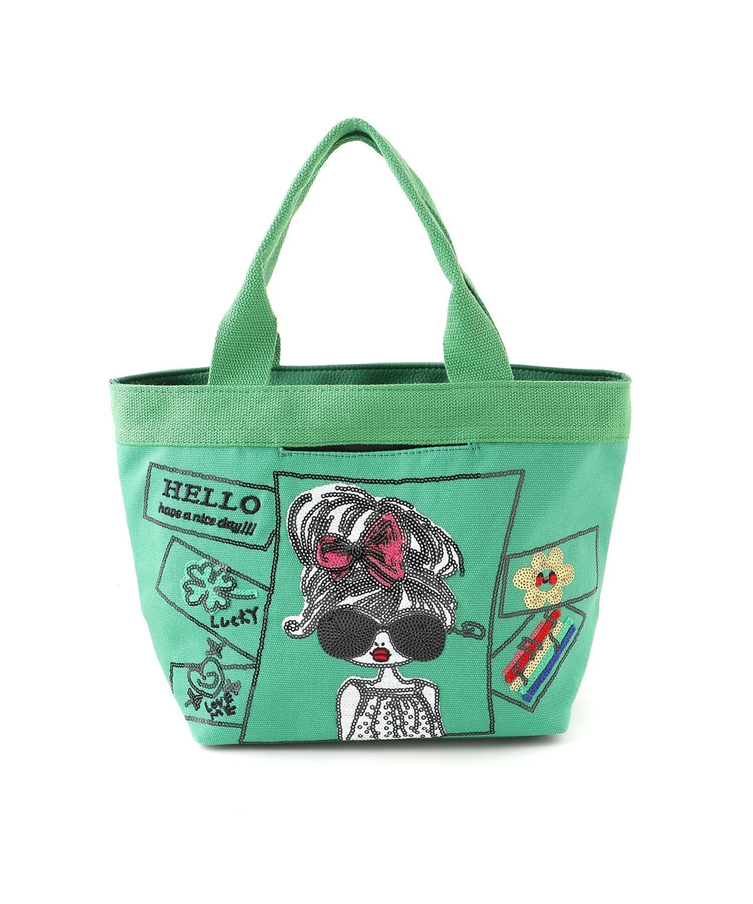 【その他のブランド/Other】のfiore/キャンバスリボンサングラス舟形ハンドバッグ インテリア・キッズ・メンズ・レディースファッション・服の通販 founy(ファニー) 　ファッション　Fashion　レディースファッション　Fashion for Women　バッグ　Bags　サングラス&メガネ　Sunglasses & Eyewear　サングラス　Sunglasses, Shades　ポケット　Pocket, Pocket Detail　モチーフ　Motif, Design Theme　リップ　Lip, Lip Motif　リボン　Ribbon, Bow　Green|ID: prp329100004932966 ipo3291000000037026214