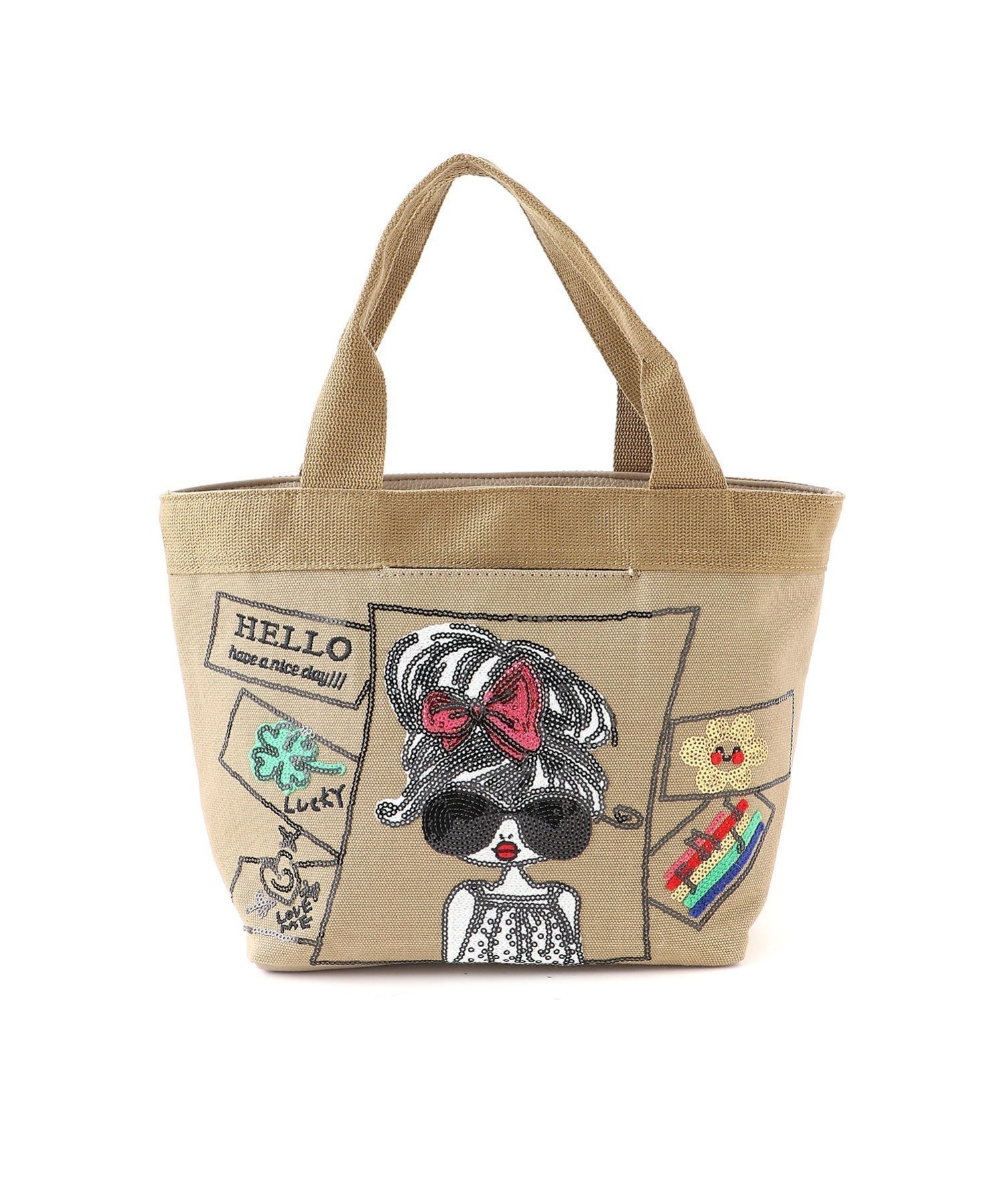 【その他のブランド/Other】のfiore/キャンバスリボンサングラス舟形ハンドバッグ インテリア・キッズ・メンズ・レディースファッション・服の通販 founy(ファニー) 　ファッション　Fashion　レディースファッション　Fashion for Women　バッグ　Bags　サングラス&メガネ　Sunglasses & Eyewear　サングラス　Sunglasses, Shades　ポケット　Pocket, Pocket Detail　モチーフ　Motif, Design Theme　リップ　Lip, Lip Motif　リボン　Ribbon, Bow　Khaki|ID: prp329100004932966 ipo3291000000037026218