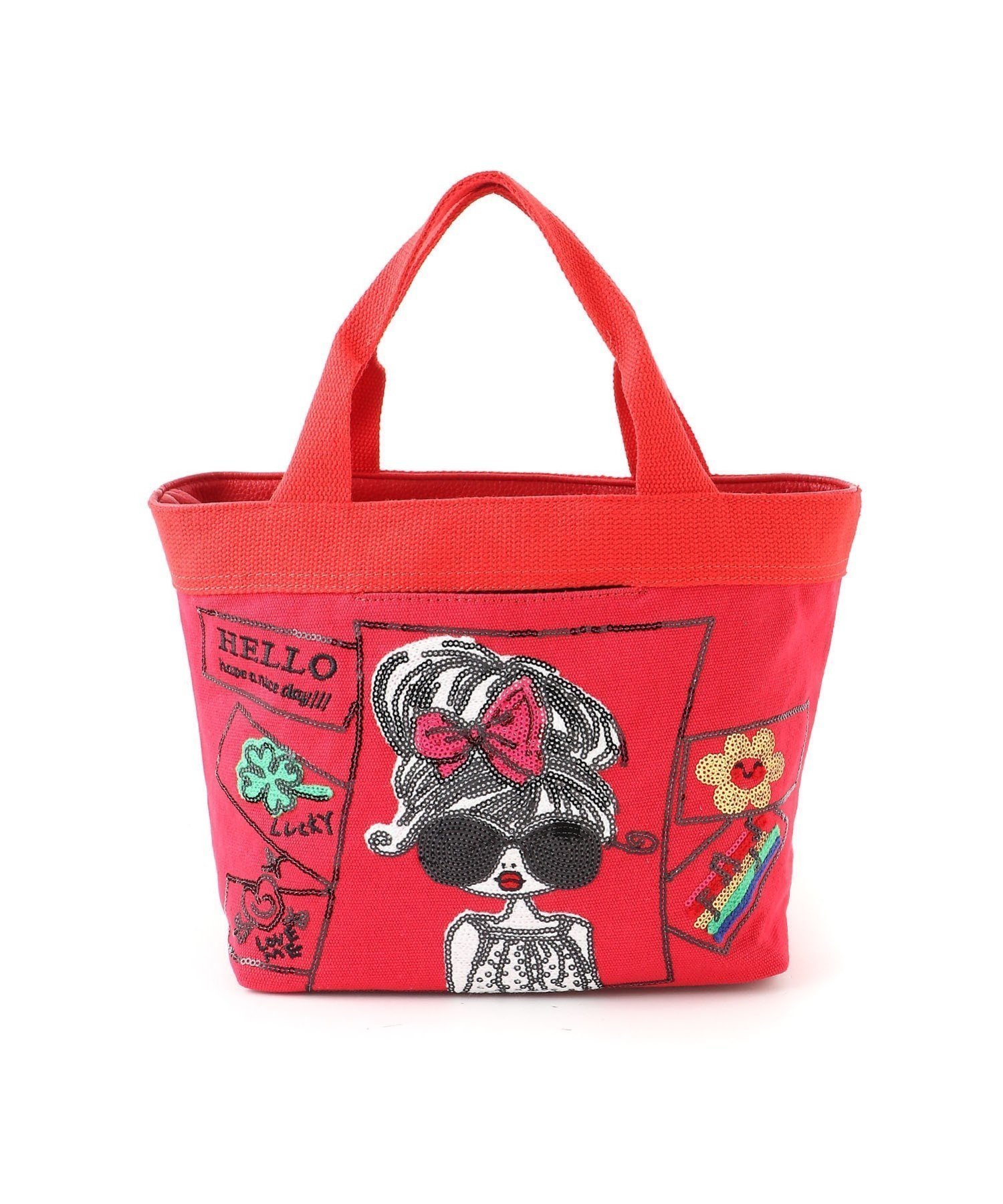 【その他のブランド/Other】のfiore/キャンバスリボンサングラス舟形ハンドバッグ インテリア・キッズ・メンズ・レディースファッション・服の通販 founy(ファニー) 　ファッション　Fashion　レディースファッション　Fashion for Women　バッグ　Bags　サングラス&メガネ　Sunglasses & Eyewear　サングラス　Sunglasses, Shades　ポケット　Pocket, Pocket Detail　モチーフ　Motif, Design Theme　リップ　Lip, Lip Motif　リボン　Ribbon, Bow　Red|ID: prp329100004932966 ipo3291000000037026221