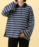 【レプシィム ローリーズファーム/LEPSIM LOWRYS FARM】の【産前・産後対応】マタニティ/ボーダーポロ襟プルオーバー ネイビー88|ID: prp329100004932987 ipo3291000000037294363
