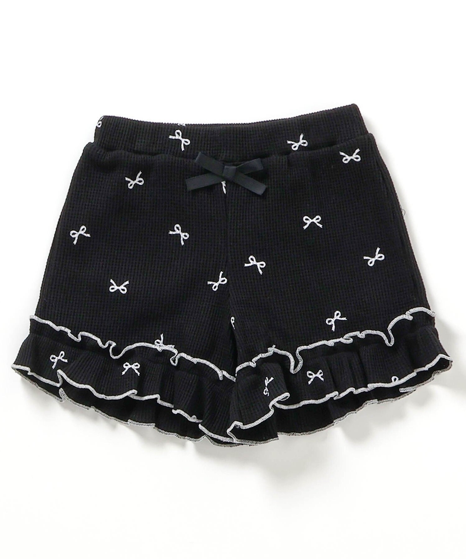 【エフオー オンラインストア/F.O.Online Store / KIDS】のWEB限定 ワッフルショートパンツ ショート丈 インテリア・キッズ・メンズ・レディースファッション・服の通販 founy(ファニー) 　ファッション　Fashion　キッズファッション　Fashion for Kids　ボトムス　Bottoms　ショート　Short, Short Length　ブラック|ID: prp329100004932998 ipo3291000000037026419