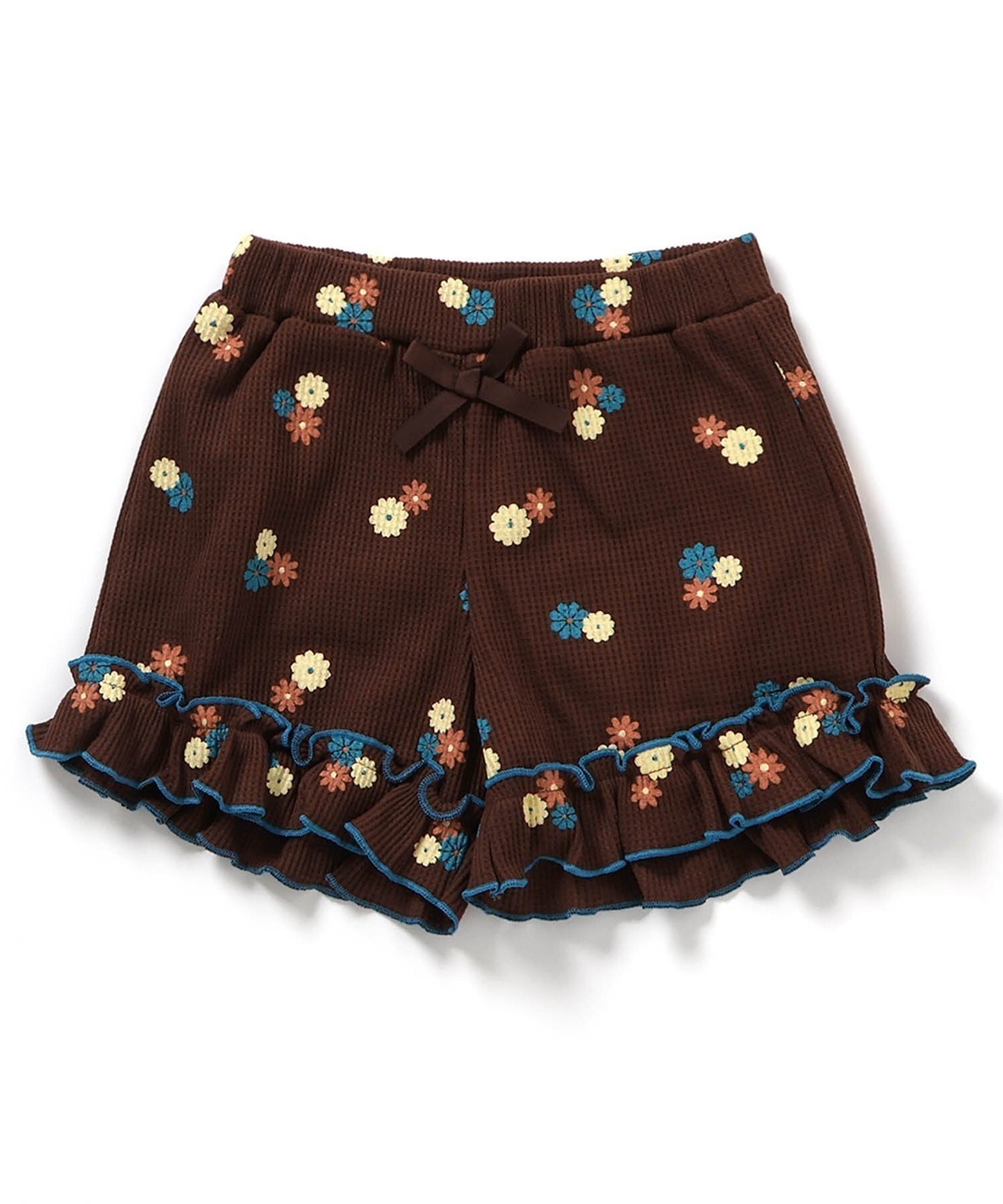 【エフオー オンラインストア/F.O.Online Store / KIDS】のWEB限定 ワッフルショートパンツ ショート丈 インテリア・キッズ・メンズ・レディースファッション・服の通販 founy(ファニー) 　ファッション　Fashion　キッズファッション　Fashion for Kids　ボトムス　Bottoms　ショート　Short, Short Length　ブラウン|ID: prp329100004932998 ipo3291000000037026426