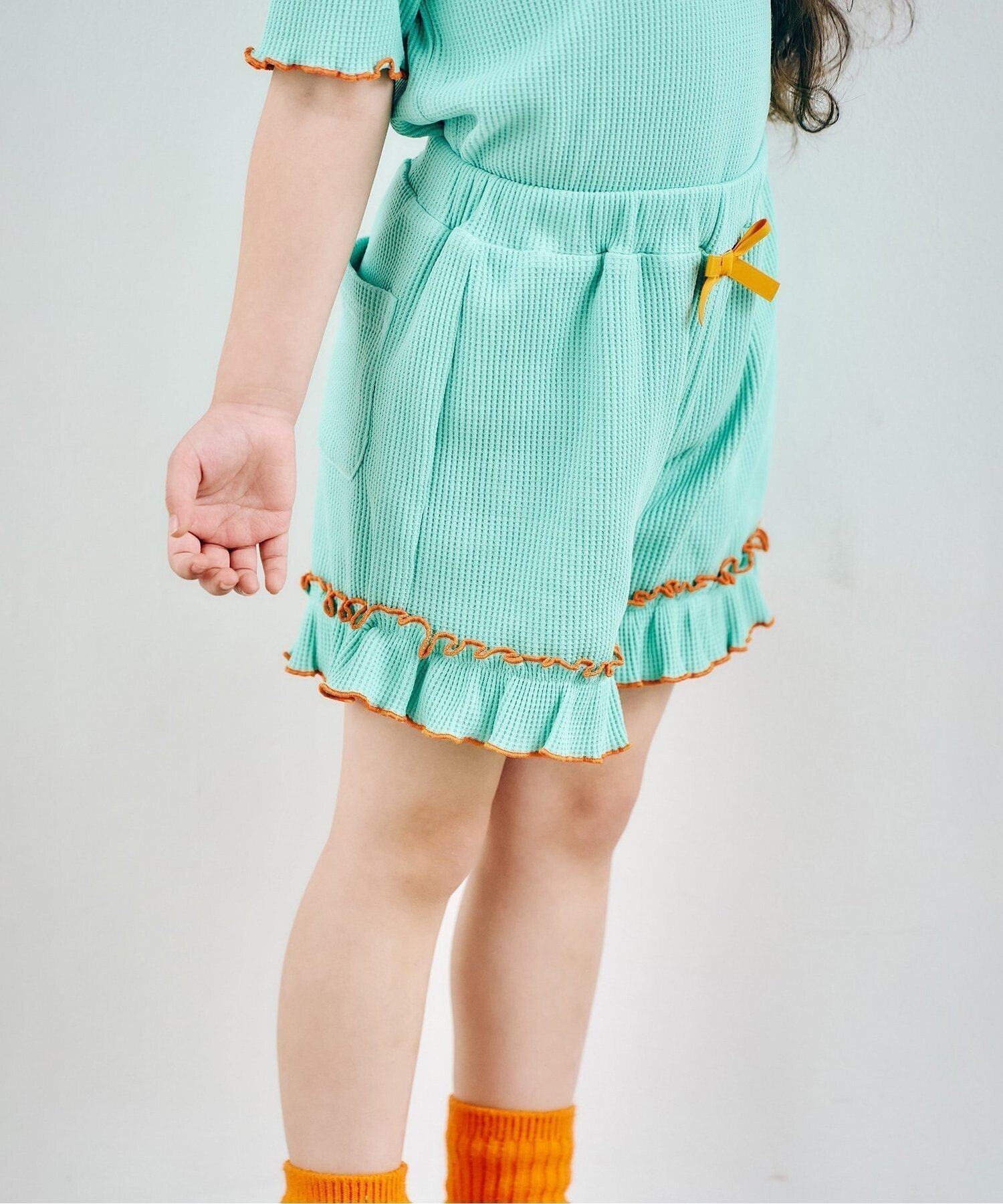 【エフオー オンラインストア/F.O.Online Store / KIDS】のWEB限定 ワッフルショートパンツ ショート丈 インテリア・キッズ・メンズ・レディースファッション・服の通販 founy(ファニー) 　ファッション　Fashion　キッズファッション　Fashion for Kids　ボトムス　Bottoms　ショート　Short, Short Length　ミント|ID: prp329100004932998 ipo3291000000037026437