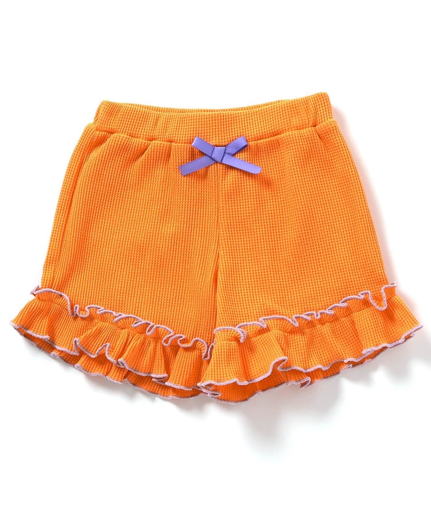 【エフオー オンラインストア/F.O.Online Store / KIDS】のWEB限定 ワッフルショートパンツ ショート丈 インテリア・キッズ・メンズ・レディースファッション・服の通販 founy(ファニー) 　ファッション　Fashion　キッズファッション　Fashion for Kids　ボトムス　Bottoms　ショート　Short, Short Length　オレンジ|ID: prp329100004932998 ipo3291000000037026440