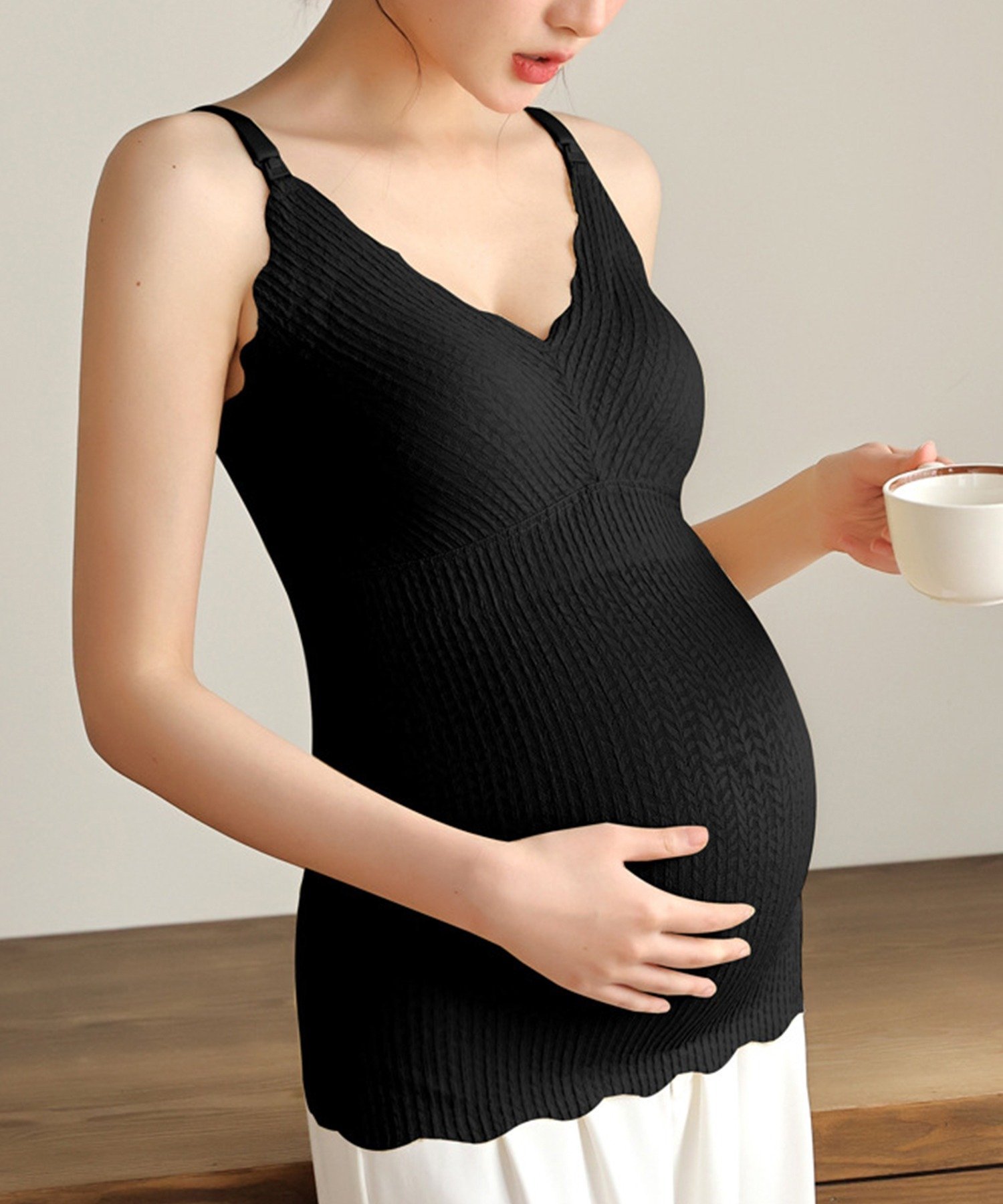 【アイモハ/aimoha / KIDS】のaimoha -select-/マタニティキャミソール インテリア・キッズ・メンズ・レディースファッション・服の通販 founy(ファニー) 　ファッション　Fashion　キッズファッション　Fashion for Kids　フィット　Fit, Slim Fit　ラップ　Wrap, Wrap Design　ブラック|ID: prp329100004933003 ipo3291000000037026457
