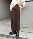 【アンドミー/andme / KIDS】の【マタニティ】セルフカット リブ タイト スカート ブラウン|ID: prp329100004933010 ipo3291000000037306043
