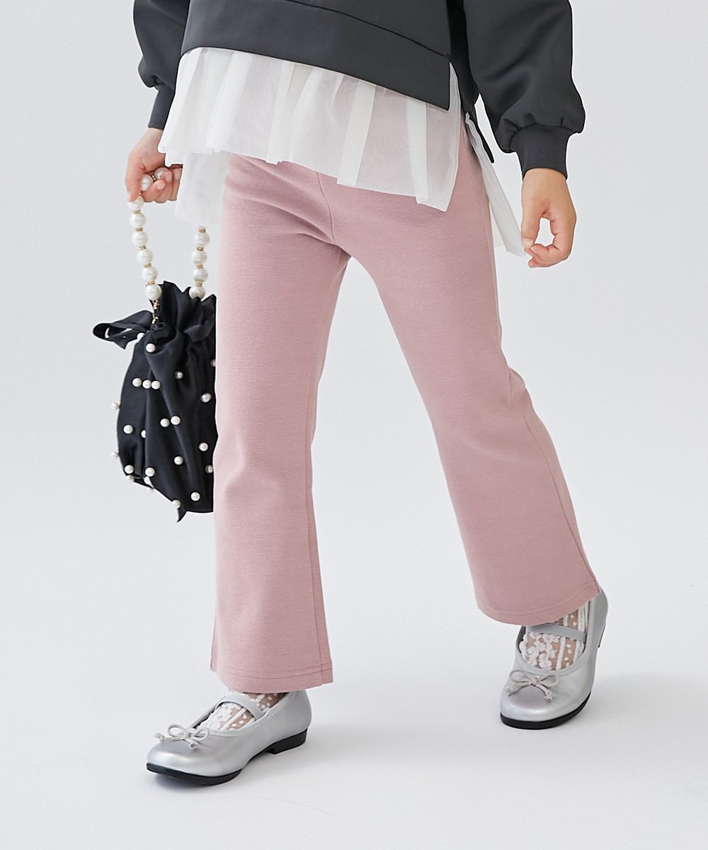 【デビロック/devirock / KIDS】のウルトラストレッチ セミフレアパンツ(綿95%やわらかタッチ) ロングパンツ 25AW インテリア・キッズ・メンズ・レディースファッション・服の通販 founy(ファニー) 　ファッション　Fashion　キッズファッション　Fashion for Kids　ボトムス　Bottoms　ストレッチ　Stretch, Stretchy Fabric　チェック　Check, Plaid, Tartan　ハンカチ　Handkerchief, Hanky　フィット　Fit, Slim Fit　ポケット　Pocket, Pocket Detail　ロング　Long, Long-Length　おすすめ　Recommended / Our Picks　2025年　2025　2025-2026秋冬・A/W　Autumn/Winter 2025–26 AW25–26　ダスティピンク|ID: prp329100004933027 ipo3291000000037026628