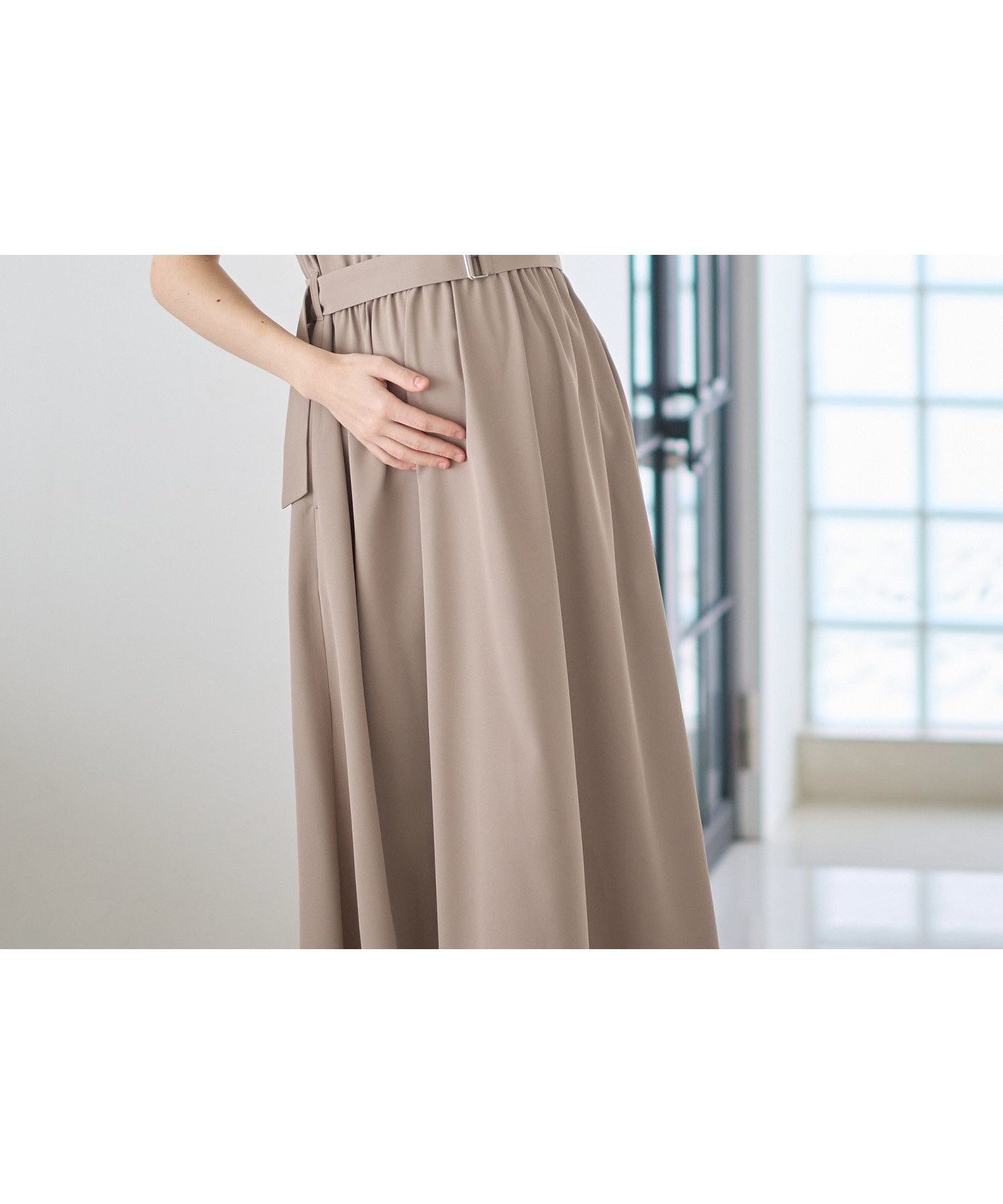 【その他のブランド/Other】のフレンチスリーブ スキッパ-シャツ マタニティワンピース(マタニティ 授乳服)授乳口付き 授乳楽々 妊婦服 産前・産後対応 インテリア・キッズ・メンズ・レディースファッション・服の通販 founy(ファニー) 　ファッション　Fashion　キッズファッション　Fashion for Kids　ワンピース　Dresses　カシュクール　Wrap Design　スキッパー　Skipper, Open Collar　スマート　Smart, Elegant　スリーブ　Sleeve, Long Sleeve / Short Sleeve　フレンチ　French, French Style　ポケット　Pocket, Pocket Detail　エレガント 上品　Elegant　ベージュ|ID: prp329100004933035 ipo3291000000037026673