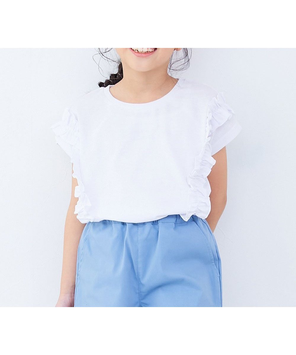【デビロック/devirock / KIDS】のえらべる フリルデザイン 半袖Tシャツ 子供服 キッズ 女の子 フリル Tシャツ 26SS インテリア・キッズ・メンズ・レディースファッション・服の通販 founy(ファニー) 　ファッション　Fashion　キッズファッション　Fashion for Kids　ショート　Short, Short Length　デニム　Denim, Jeans Material　フリル　Frill, Ruffle　半袖　Short Sleeve, Half Sleeve　おすすめ　Recommended / Our Picks　夏　Summer　2026年　2026　002-サイド-ホワイト|ID: prp329100004933051 ipo3291000000037026797
