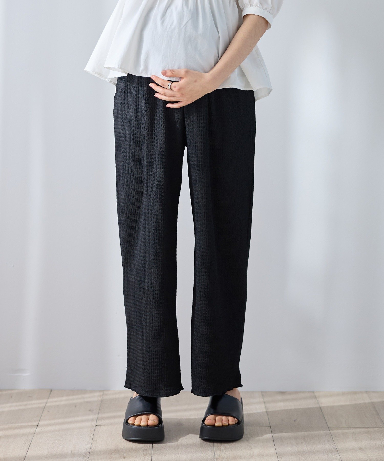 【その他のブランド/Other】のゆったりカットジャガードパンツ(マタニティ~産後)妊婦服 産前・産後対応 人気、トレンドファッション・服の通販 founy(ファニー) 　ファッション　Fashion　キッズファッション　Fashion for Kids　ボトムス　Bottoms　カットジャガード　Cut Jacquard　スマート　Smart, Elegant　ポケット　Pocket, Pocket Detail　リラックス　Relax, Relaxed Fit　エレガント 上品　Elegant　夏　Summer　 other-1|ID: prp329100004933052 ipo3291000000037026804