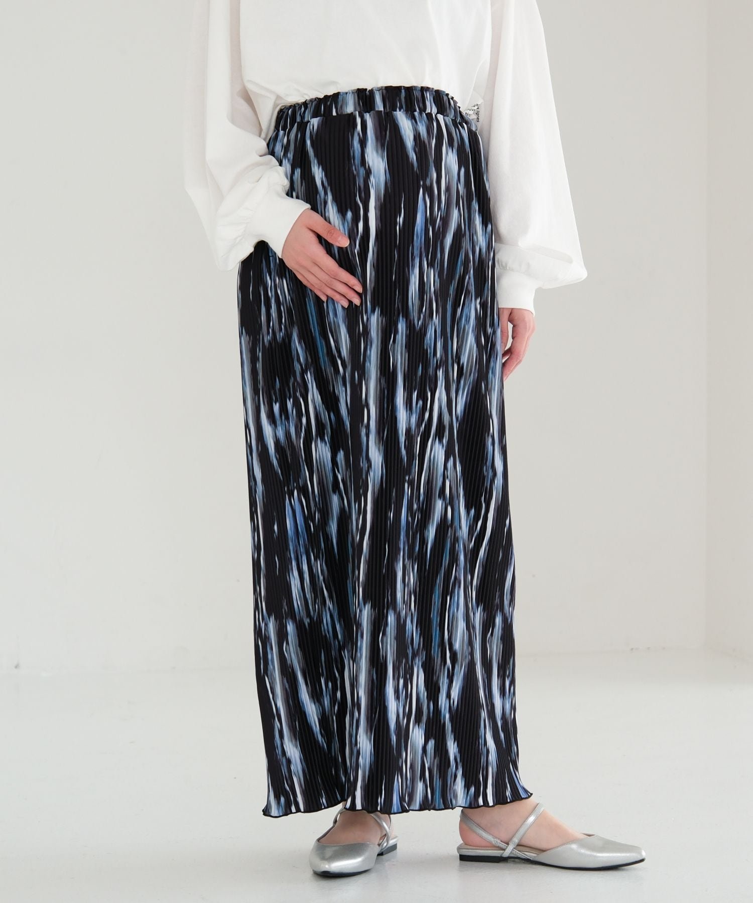 【レプシィム ローリーズファーム/LEPSIM LOWRYS FARM】の【産前・産後対応】マタニティ/無地柄プリーツスカート インテリア・キッズ・メンズ・レディースファッション・服の通販 founy(ファニー) 　ファッション　Fashion　キッズファッション　Fashion for Kids　カットソー　Cut and Sewn Top　プリーツ　Pleats, Pleated　無地　Plain, Solid Color　ブラック×柄10|ID: prp329100004933070 ipo3291000000037026941