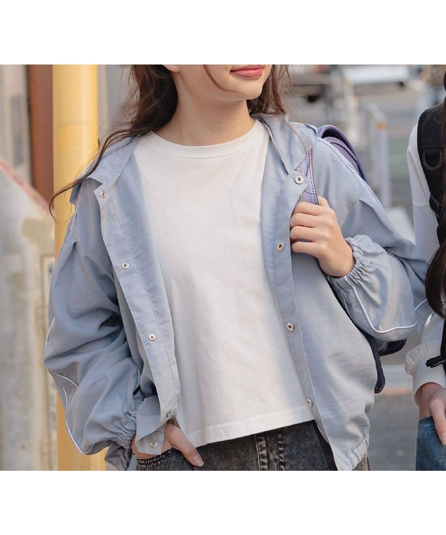 【グローバルワーク/GLOBAL WORK / KIDS】のズットパットパーカー/キッズ/147419 インテリア・キッズ・メンズ・レディースファッション・服の通販 founy(ファニー) 　ファッション　Fashion　キッズファッション　Fashion for Kids　デニム　Denim, Jeans Material　パーカー　Hoodie, Parka　プリーツ　Pleats, Pleated　ボトム　Bottoms, Lower Wear　ワイド　Wide, Wide Fit　ブルー×ライン82|ID: prp329100004933112 ipo3291000000037027220