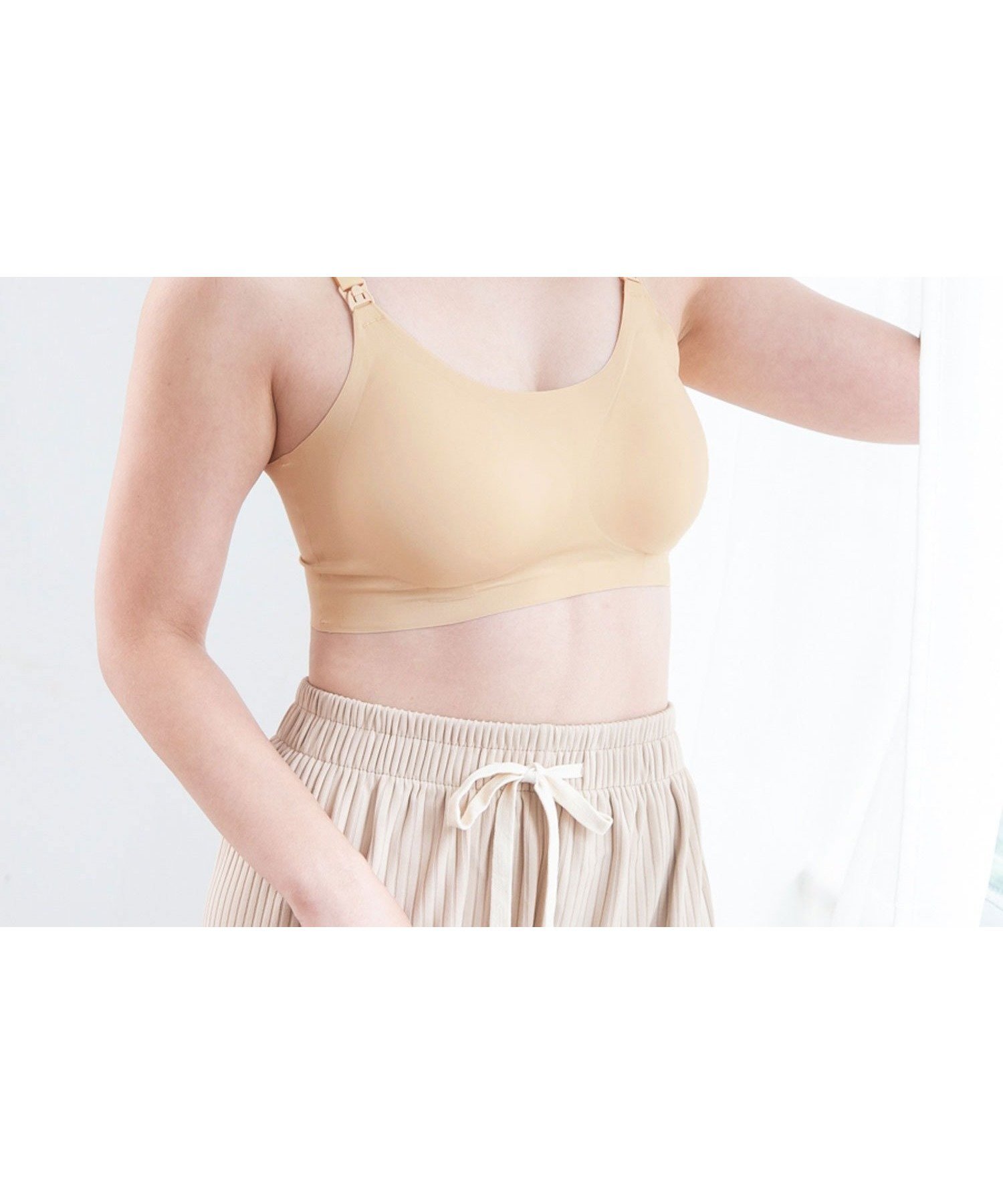 【その他のブランド/Other】の【授乳ブラ】ストラップオープンシームレスハーフトップブラ インテリア・キッズ・メンズ・レディースファッション・服の通販 founy(ファニー) 　ファッション　Fashion　キッズファッション　Fashion for Kids　アンダー　Underwear Essentials　シンプル　Simple, Minimal　ブラジャー　Bra, Lingerie　無地　Plain, Solid Color　ラップ　Wrap, Wrap Design　ベージュ|ID: prp329100004933122 ipo3291000000037027288