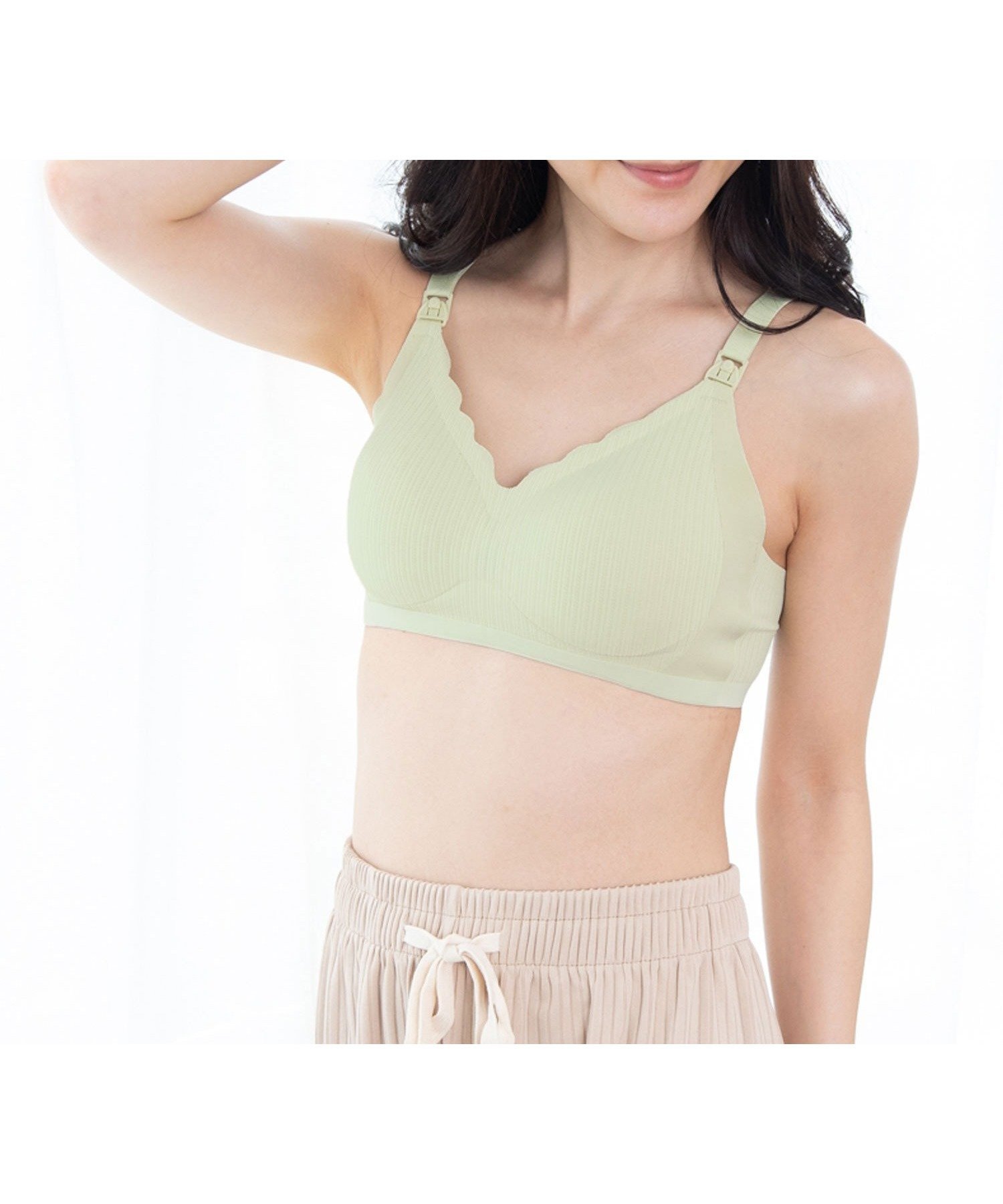 【その他のブランド/Other】の【授乳ブラ】ストラップオープンシームレスブラ インテリア・キッズ・メンズ・レディースファッション・服の通販 founy(ファニー) 　ファッション　Fashion　キッズファッション　Fashion for Kids　シンプル　Simple, Minimal　ブラジャー　Bra, Lingerie　無地　Plain, Solid Color　ラップ　Wrap, Wrap Design　グリーン|ID: prp329100004933134 ipo3291000000037027337