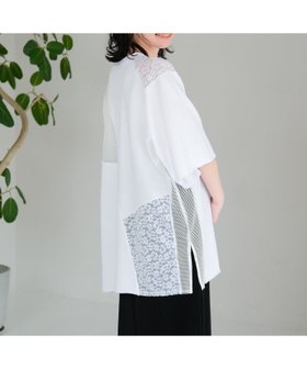 【レプシィム ローリーズファーム/LEPSIM LOWRYS FARM】の【産前・産後対応】マタニティ/パッチワークレースプルオーバー 人気、トレンドファッション・服の通販 founy(ファニー) ファッション Fashion キッズファッション Fashion for Kids トップス・カットソー Cut & Sew Tops スリット Slit, Slit Detail パッチワーク Patchwork, Mixed Fabric フレア Flare, Flared メッシュ Mesh, Net Fabric レース Lace, Lace Fabric 夏 Summer |ID:prp329100004933157