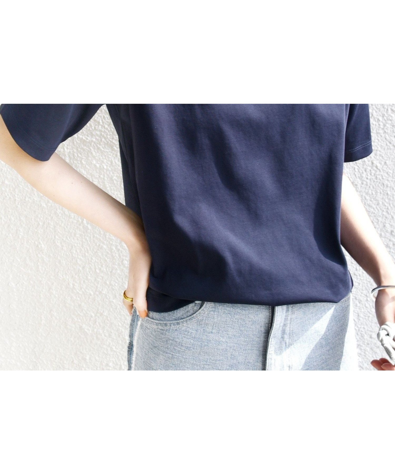 【シップス フォー ウィメン/SHIPS】の【WEB限定】 ネックが選べる2サイズ展開 オーガニックコットン バリエーションネック TEE インテリア・キッズ・メンズ・レディースファッション・服の通販 founy(ファニー) 　ファッション　Fashion　レディースファッション　Fashion for Women　インナー　Innerwear　コンパクト　Compact, Small Size　ベーシック　Basic, Essential　ネイビー|ID: prp329100004933159 ipo3291000000037027516