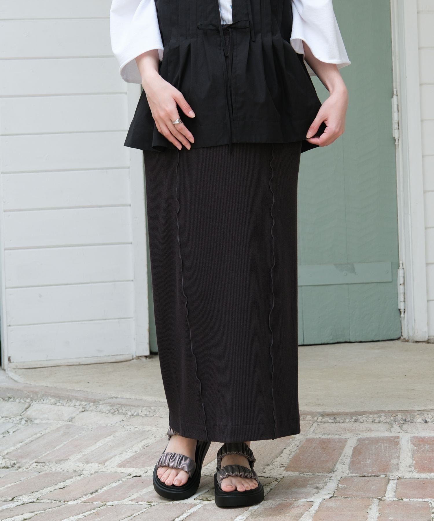 【レプシィム ローリーズファーム/LEPSIM LOWRYS FARM】の【産前・産後対応】マタニティ/配色メローカットスカート インテリア・キッズ・メンズ・レディースファッション・服の通販 founy(ファニー) 　ファッション　Fashion　キッズファッション　Fashion for Kids　おすすめ　Recommended / Our Picks　シンプル　Simple, Minimal　スウェット / スエット　Sweatshirt, Sweatwear　人気　Popular, Best Seller　冬　Winter / This Winter　チャコール18|ID: prp329100004933179 ipo3291000000037027624