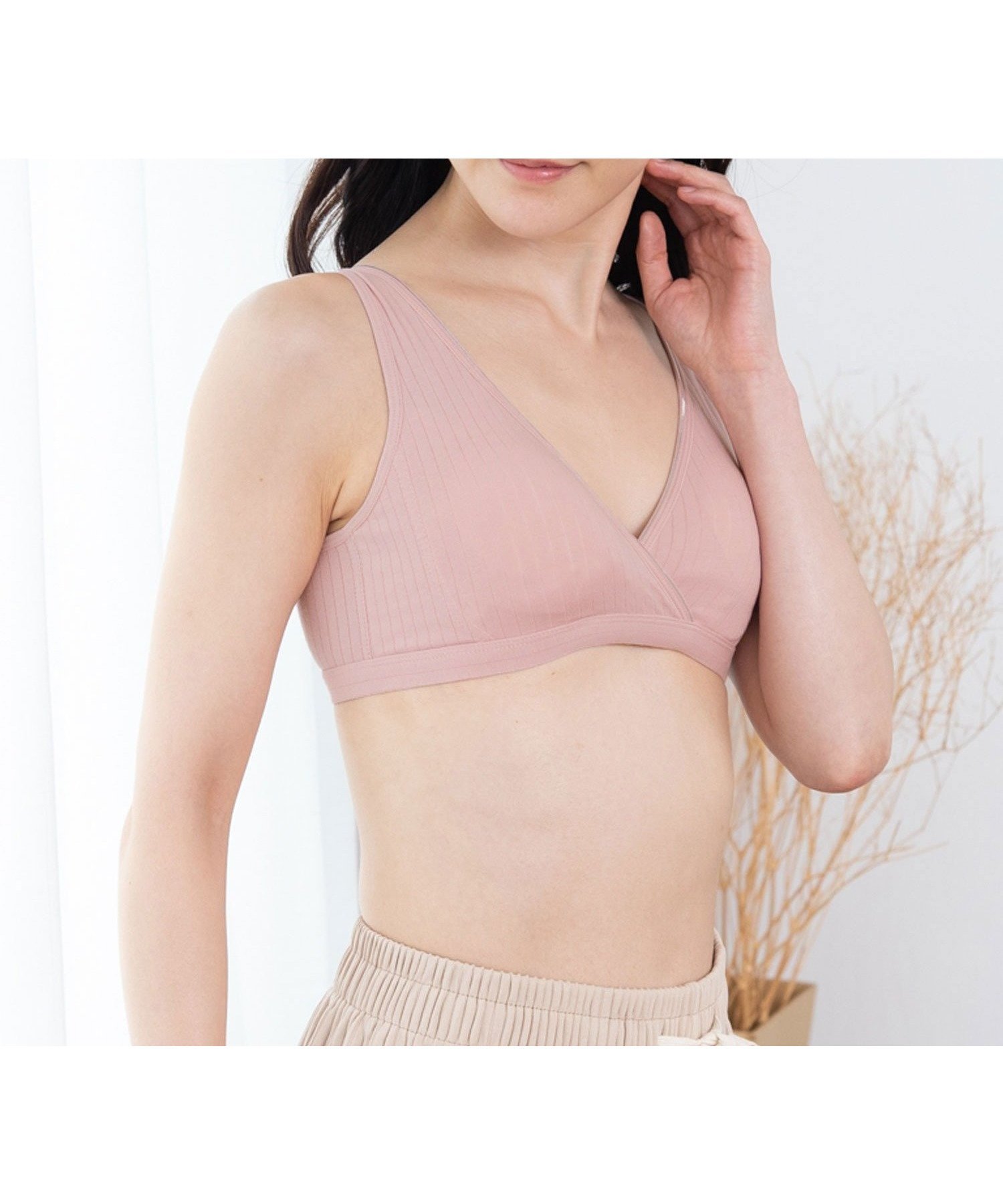 【その他のブランド/Other】の【授乳ブラ】クロスオープンブラ インテリア・キッズ・メンズ・レディースファッション・服の通販 founy(ファニー) 　ファッション　Fashion　キッズファッション　Fashion for Kids　シンプル　Simple, Minimal　ブラジャー　Bra, Lingerie　無地　Plain, Solid Color　ラップ　Wrap, Wrap Design　スモークピンク|ID: prp329100004933191 ipo3291000000037027729