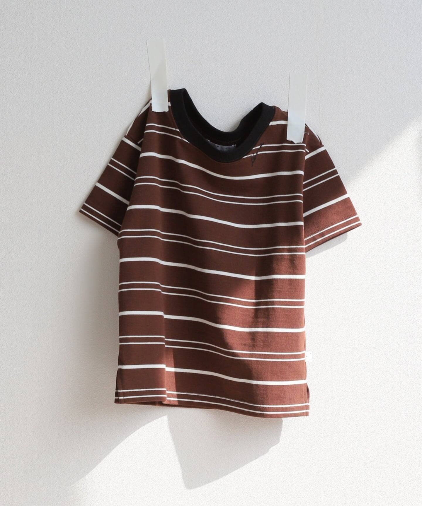 【イエナアンファン/IENA ENFANT / KIDS】のマルチボーダーTシャツ kids インテリア・キッズ・メンズ・レディースファッション・服の通販 founy(ファニー) 　ファッション　Fashion　キッズファッション　Fashion for Kids　インナー　Innerwear　シンプル　Simple, Minimal　スマート　Smart, Elegant　ボーダー　Border, Stripe　ブラウン|ID: prp329100004933201 ipo3291000000037027801